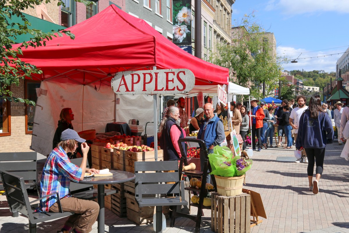 Apple vendor at Ithaca Apple Harvest Festival